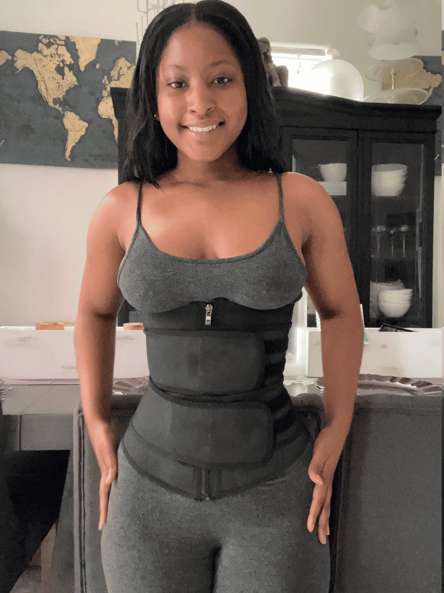 Black high-waisted neoprene waist trainer
